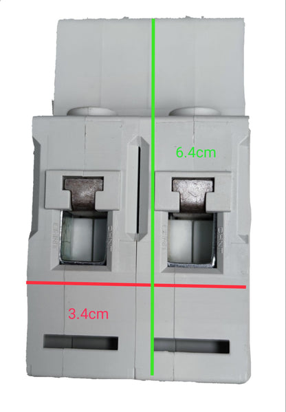 ZwitseRise 32A DC Miniature Circuit Breaker with compact design and measurement markings