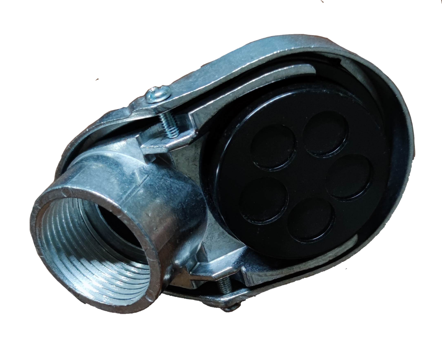 Royu Entrance Cap 1 Inches Thread Type metal electrical conduit fitting with black cover