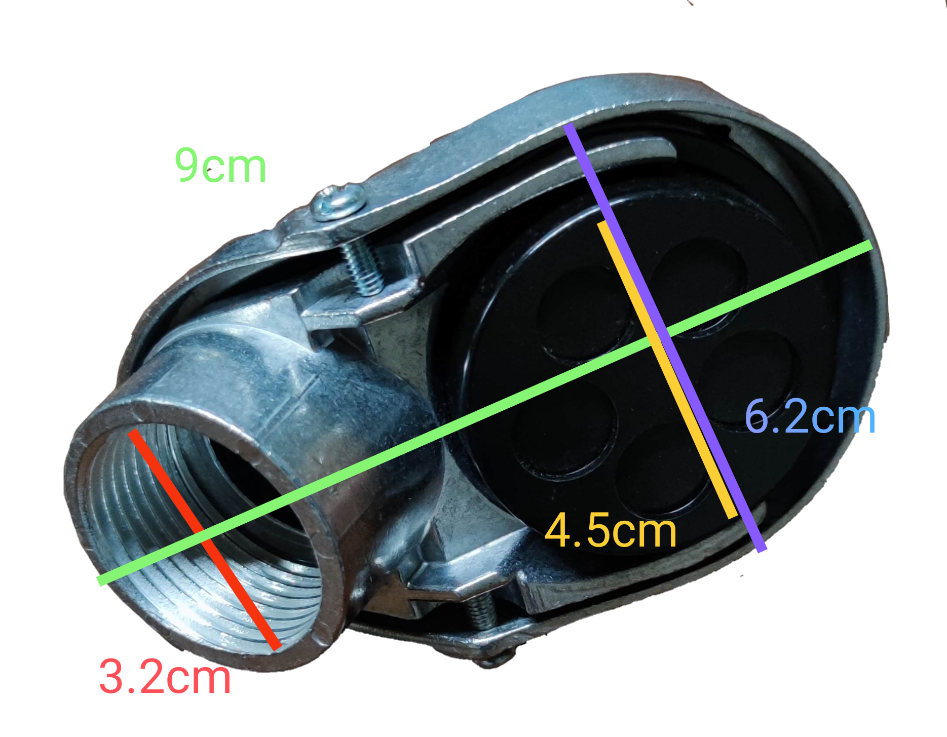 Royu Entrance Cap 1 Inches Thread Type metal electrical conduit connector with measurements