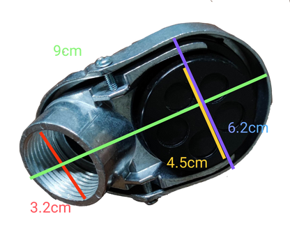 Royu Entrance Cap 1 Inches Thread Type metal electrical conduit connector with measurements