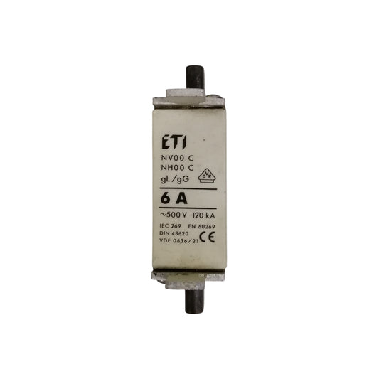 ETI 6A ceramic fuse 500V rectangular high rupture capacity cartridge fuse for industrial electrical circuitry