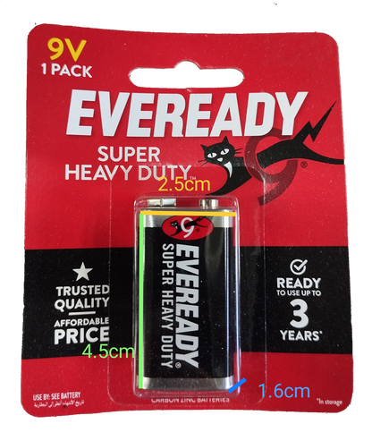 Eveready long-lasting 9V battery online with heavy duty performance, 3 years storage life, and trusted quality
