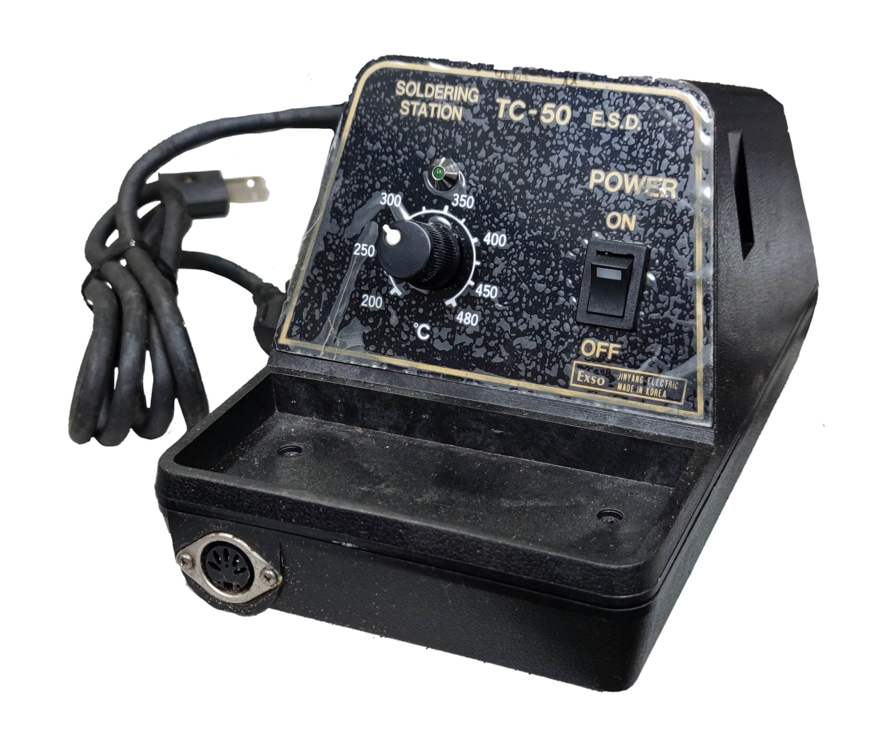 Exso Soldering Station 60W 220V black adjustable temperature control with power switch and cord