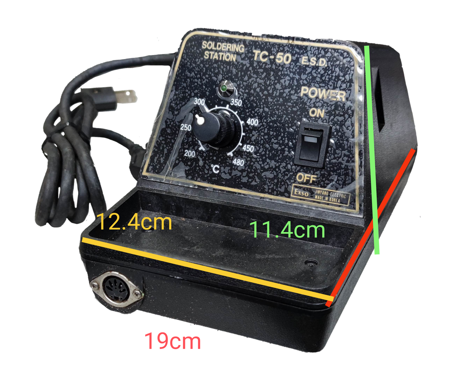Exso Soldering Station 60W 220V adjustable temperature control with power switch and attached power cord