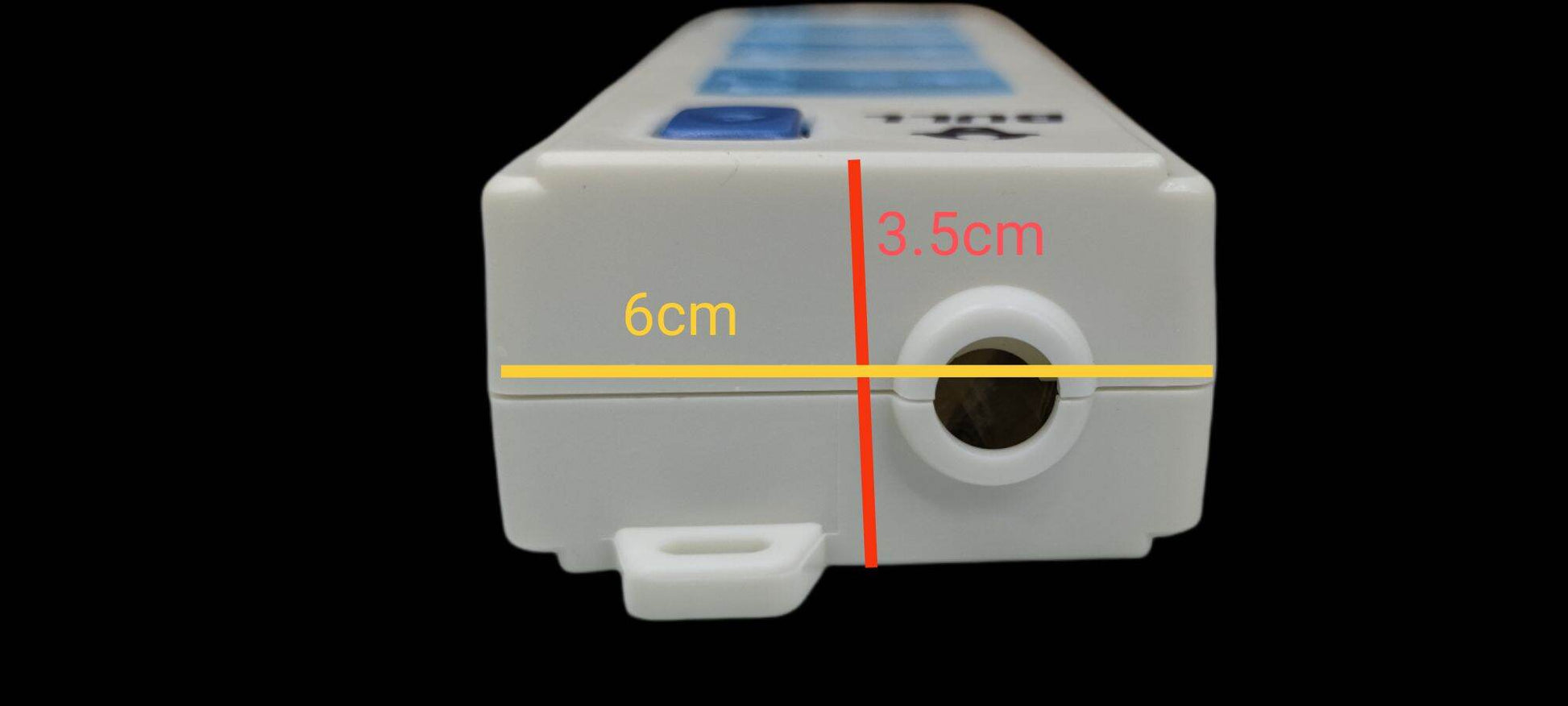 Bull Extension Cord Outlet Universal Type 3 Gang power strip measuring 6cm by 3.5cm close-up view