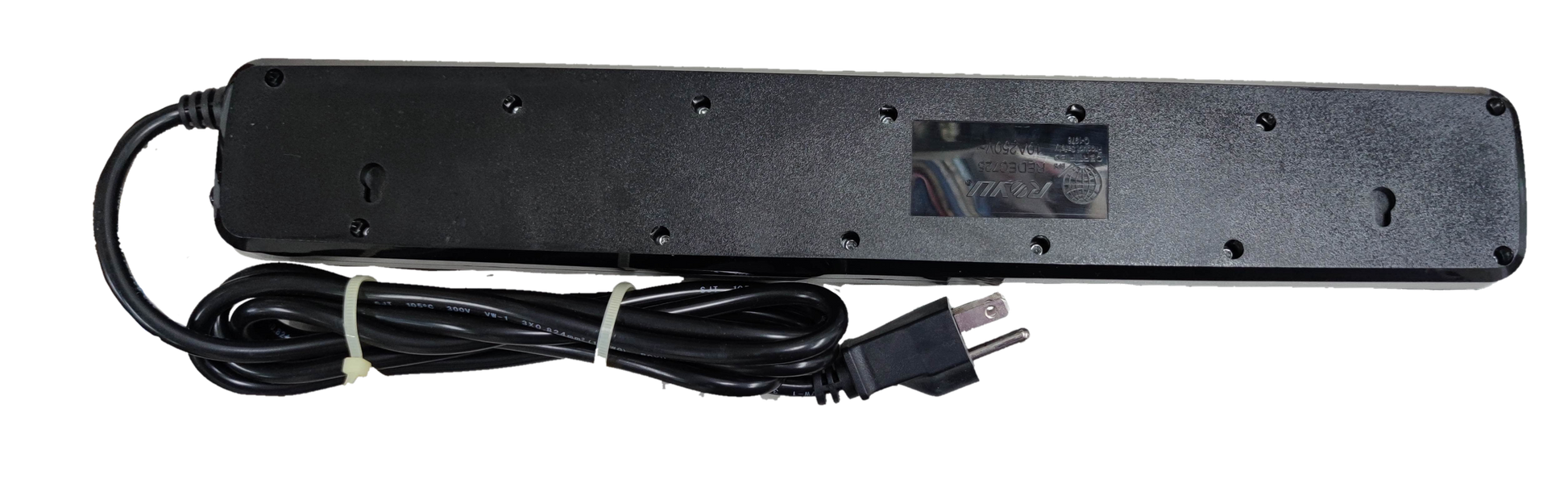 Electx Electrical Supply black extension cord with usb ports power strip with multiple outlets and attached power cord