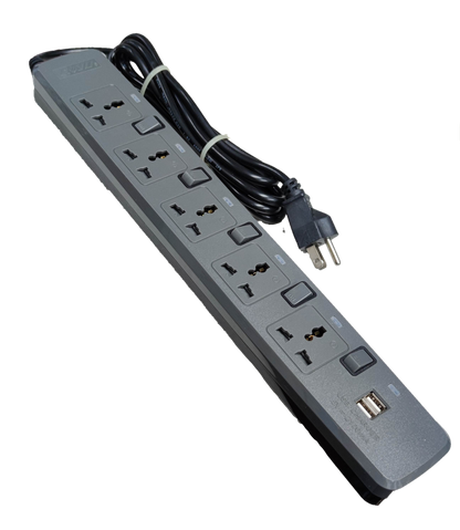 Electx Electrical Supply extension cord with usb ports featuring multiple universal outlets and power switches
