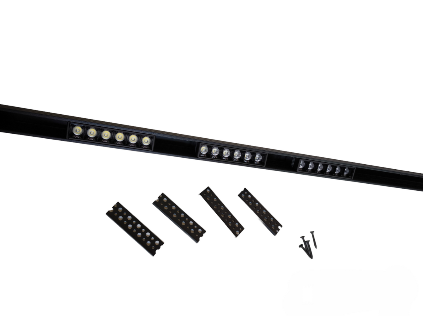 Magnetic Track Light 1 Meter with 3pcs 6W Grille Type Warm White 3000K with 100W Power Supply 220V ( ILLUMIQ TERRA) 50mm Track