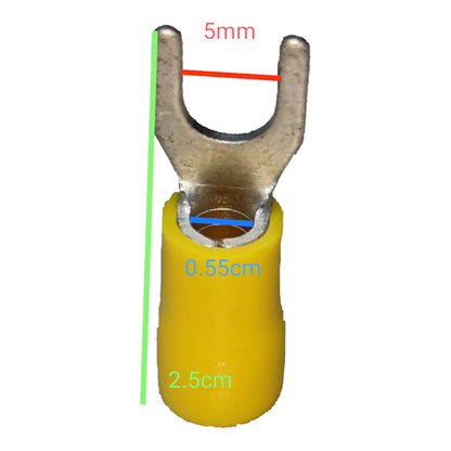 Local Terminal Lugs Y Type Yellow Insulation 5.5mm (5PCS + 5Pcs Free), Y Terminal Lugs, Y Terminal Lugs