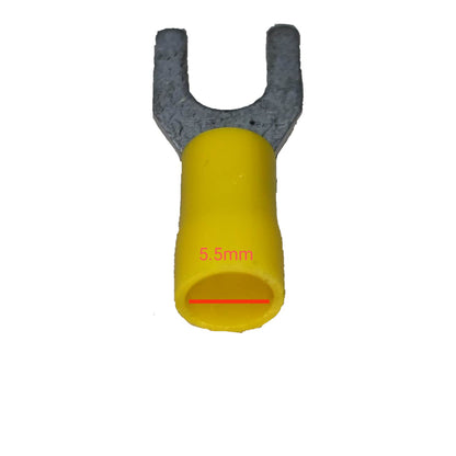 Local Terminal Lugs Y Type Yellow Insulation 5.5mm (5PCS + 5Pcs Free), Y Terminal Lugs, Y Terminal Lugs
