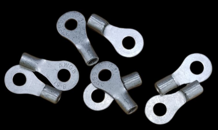 Local Terminal Lugs Ring Type Without Insulation 8mm (4Pcs + 4Pcs Free) , Ring Terminal Lugs,  Round Terminal Lugs