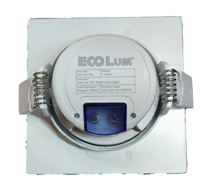 Ecolum 7W LED Tiltable Recessed Downlight Daylight 6500K 220V 3.5 Inches Tiltable Recessed