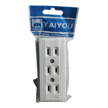 Taiyou Outlet 3 Gang Surface type for Extension, 3 Gang Flat pin Outlet