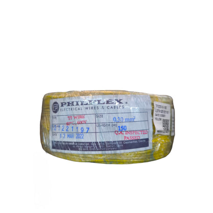 Philflex TF Wire AWG 22 Stranded 0.30mm (Hook Up Wire/ Thermoplastic Fixture Wire) Yellow
