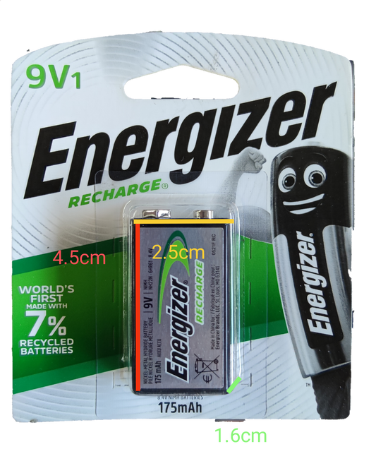 Energizer 9V Rechargeable Battery NH22N 6HR61 8.4V 175mAh