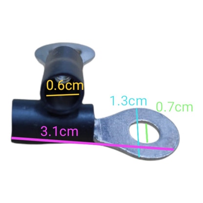Local Terminal Lugs Ring Type Black Insulation 3.5mm (5Pcs + 5Pcs Free) , Ring Terminal Lugs,  Round Terminal Lugs