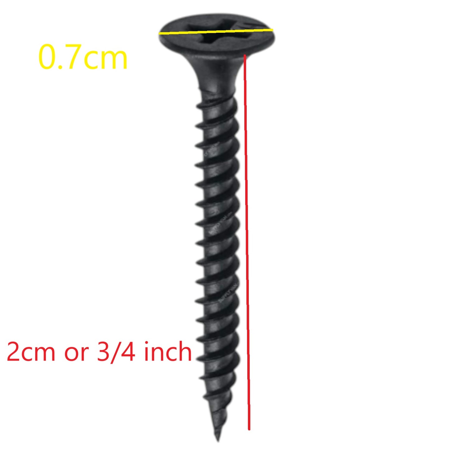 Black Phillips countersunk gypsum screw 2 cm length 0.7 cm head, ood Gypsum Screw for Wood CAA-GSM from China
