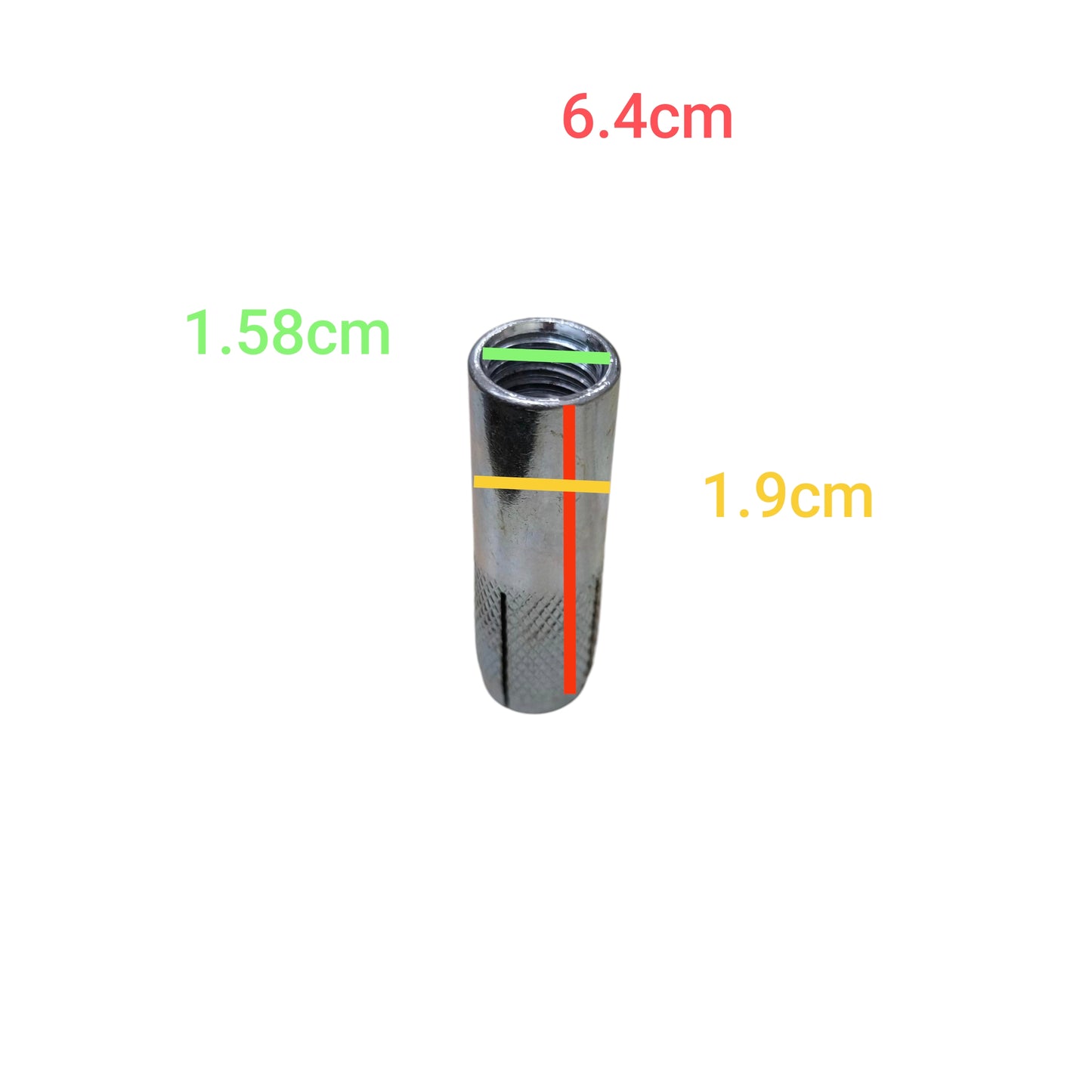 China anchor grip zinc plated sleeve anchor showing dimensions 6.4cm 1.9cm 1.58cm expansion bolt for electrical installation