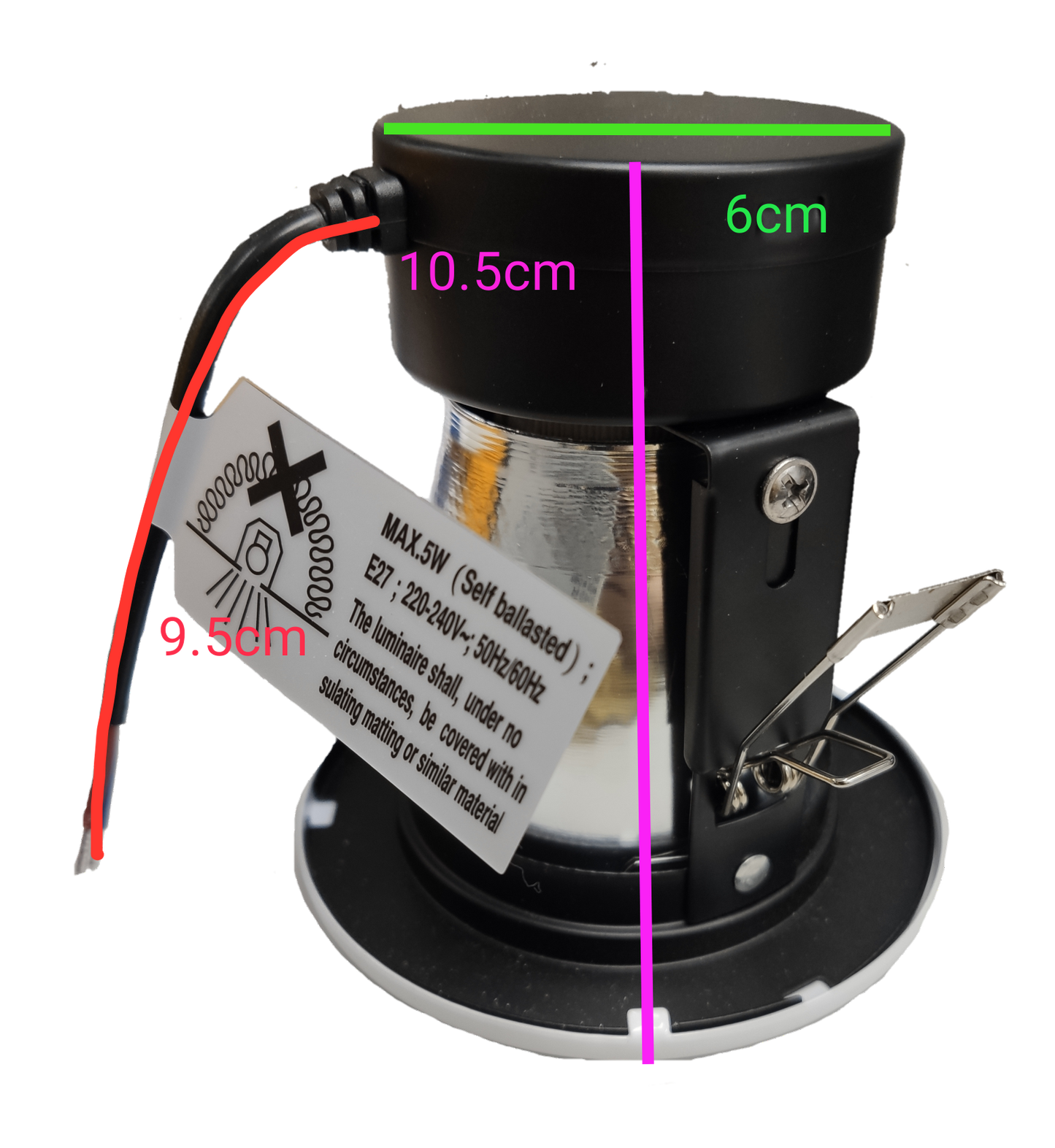 Philips 2 1/2" Recessed Downlight E27 White Border with Glass Cover