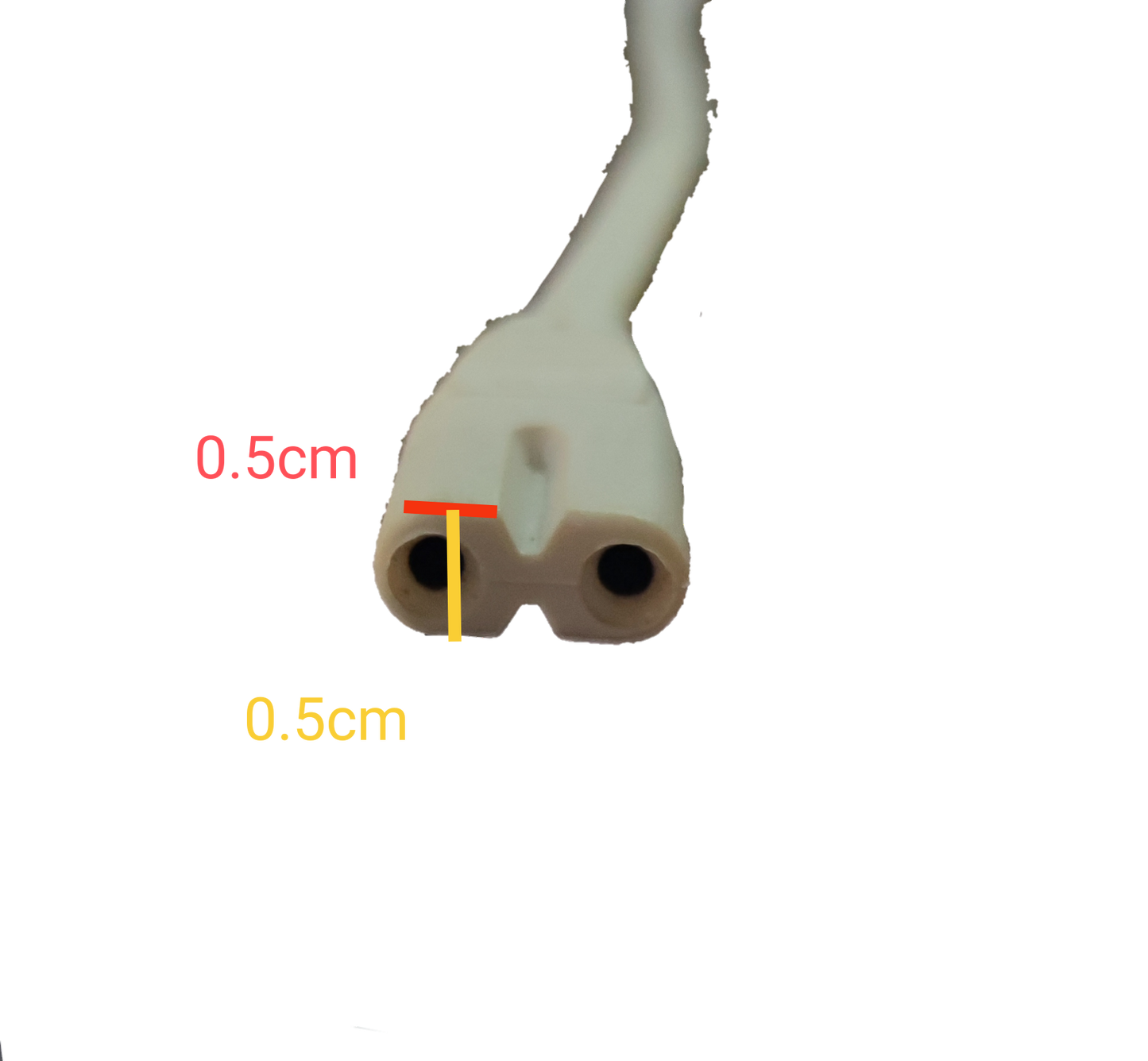 Local T-5 AC Cord Connector End to End (2Pins) Double Insulation 25cm, T5