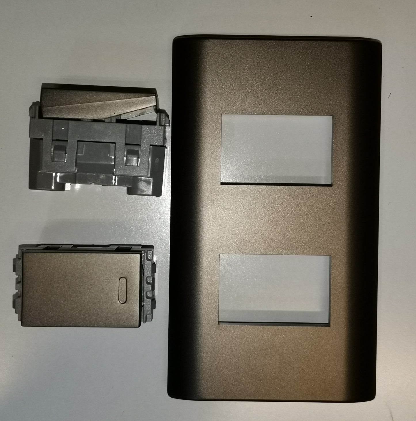 Royu 2 Gang 1 Way Switch with Plate Dark Gray