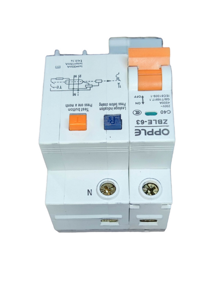Opple 40A 4.5 KAIC 30mA 1P+N 220V ZBLE-63C40, RCBO Residual Circuit Breaker with Overload Protection