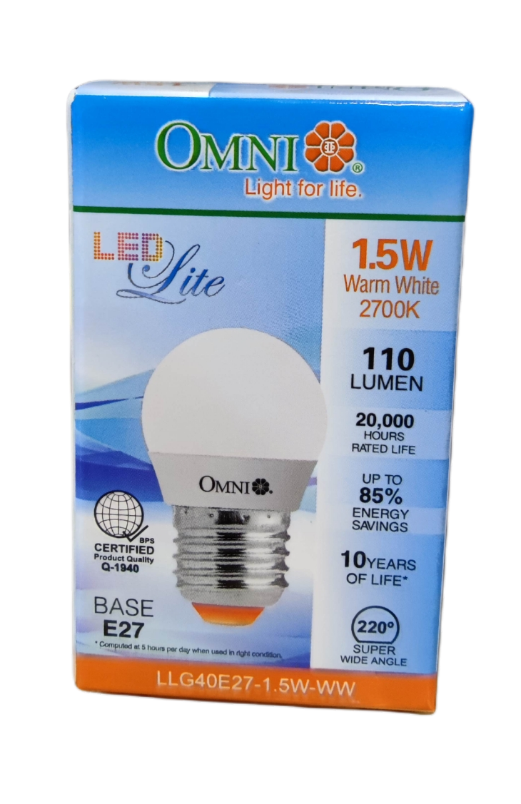 Omni 1.5W LED Bulb 220V Available in Warm White or Daylight E27