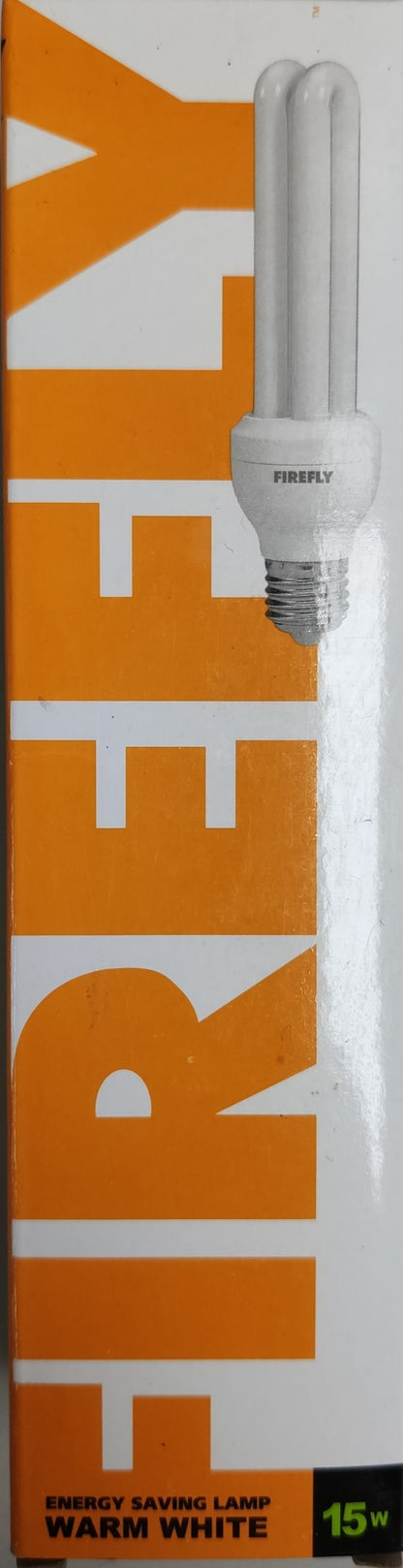 Firefly 15W CFL E27 220V 2U Energy Saving Lamp in Warm White Packaging