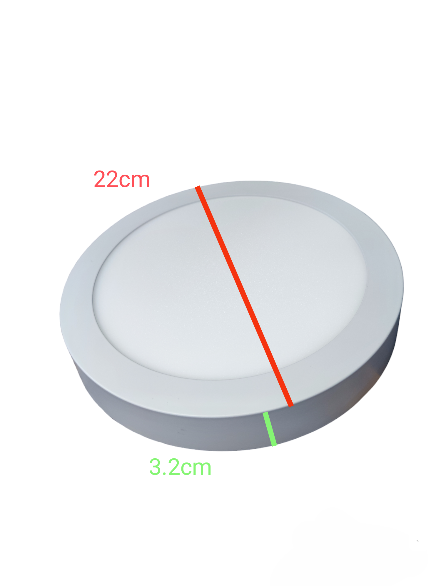 Firefly 18W LED downlight 220V Daylight 6500K with a sleek round design, 22 cm diameter and 3.2 cm thickness