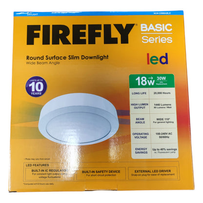 Firefly 18W LED Downlight Surface Type 220V Daylight 6500K EDL213618DL