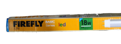 Firefly 18W LED fluorescent tube in yellow packaging from the Basic Series