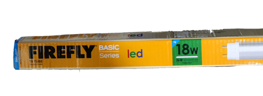 Firefly 18W LED fluorescent tube in yellow packaging from the Basic Series