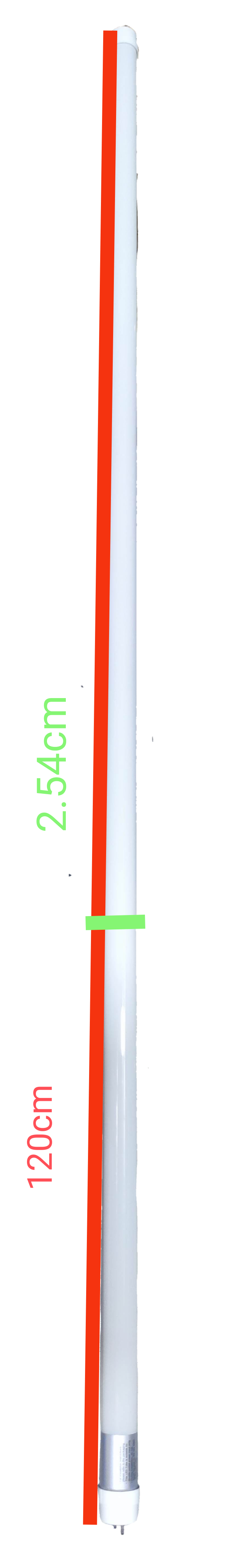 Firefly 18W LED fluorescent tube long white light with metal connectors for energy-efficient lighting