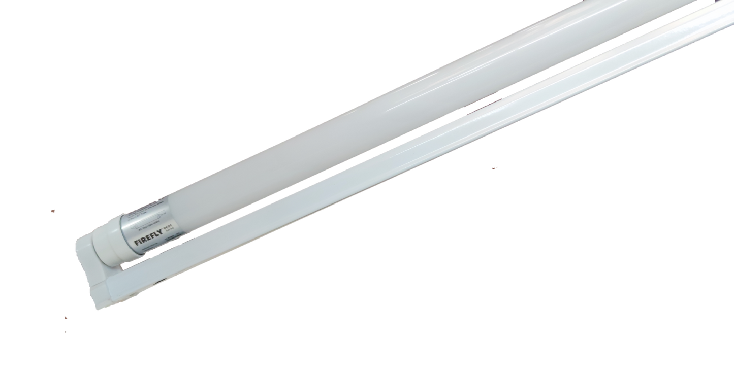 Firefly 18W T8 LED tube with fixture ideal for bright and energy-efficient lighting solutions