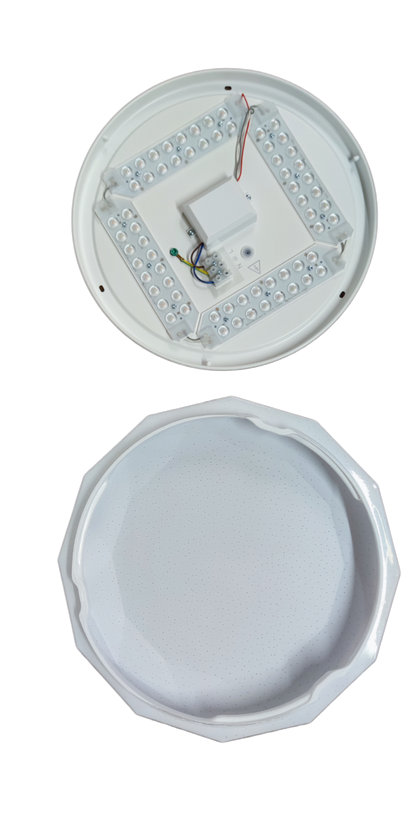 Firefly 24W LED ceiling light 220V showing internal LED panel and white diffuser cover