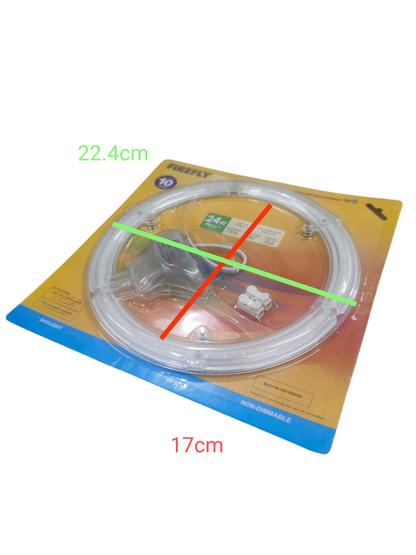 Firefly 24W LED ceiling light bulb circular design in clear packaging with non-dimmable feature