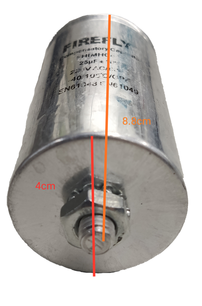 Electx Electrical Supply 25uf 220V AC lighting capacitor cylindrical metal electrical part