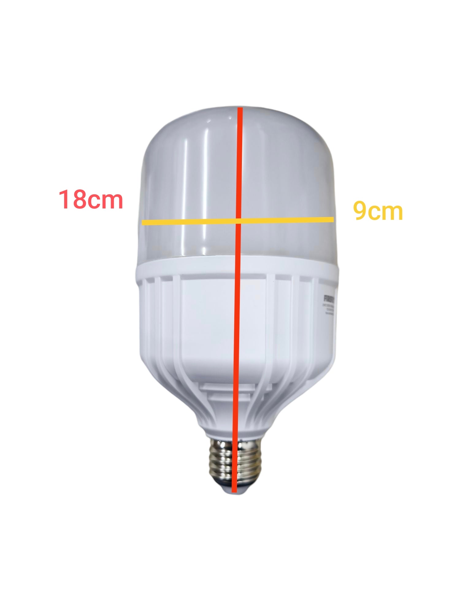 Firefly 28W LED capsule bulb E27 with white casing and screw base measuring 18cm by 9cm
