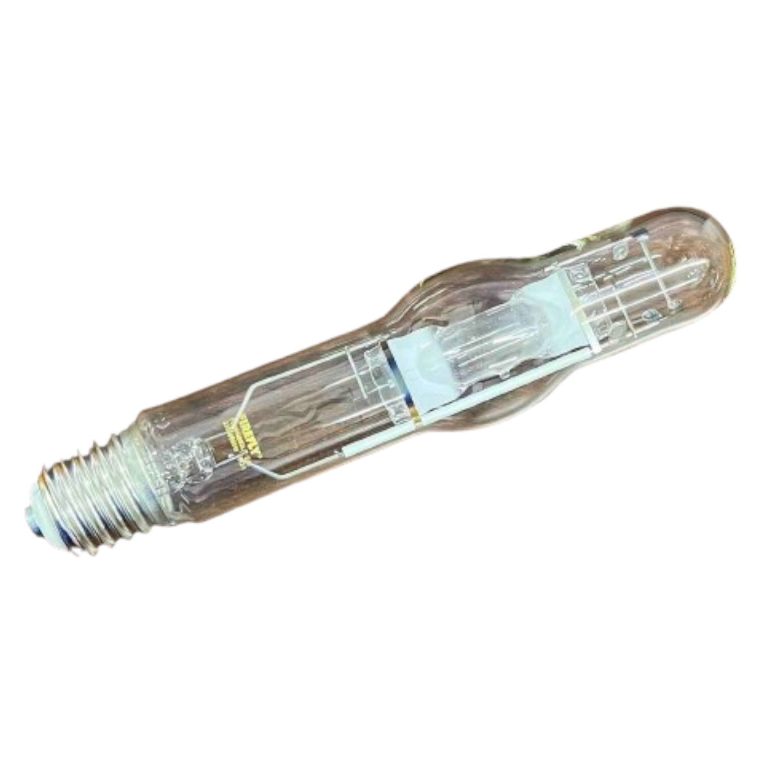 Clear light bulb on a white background