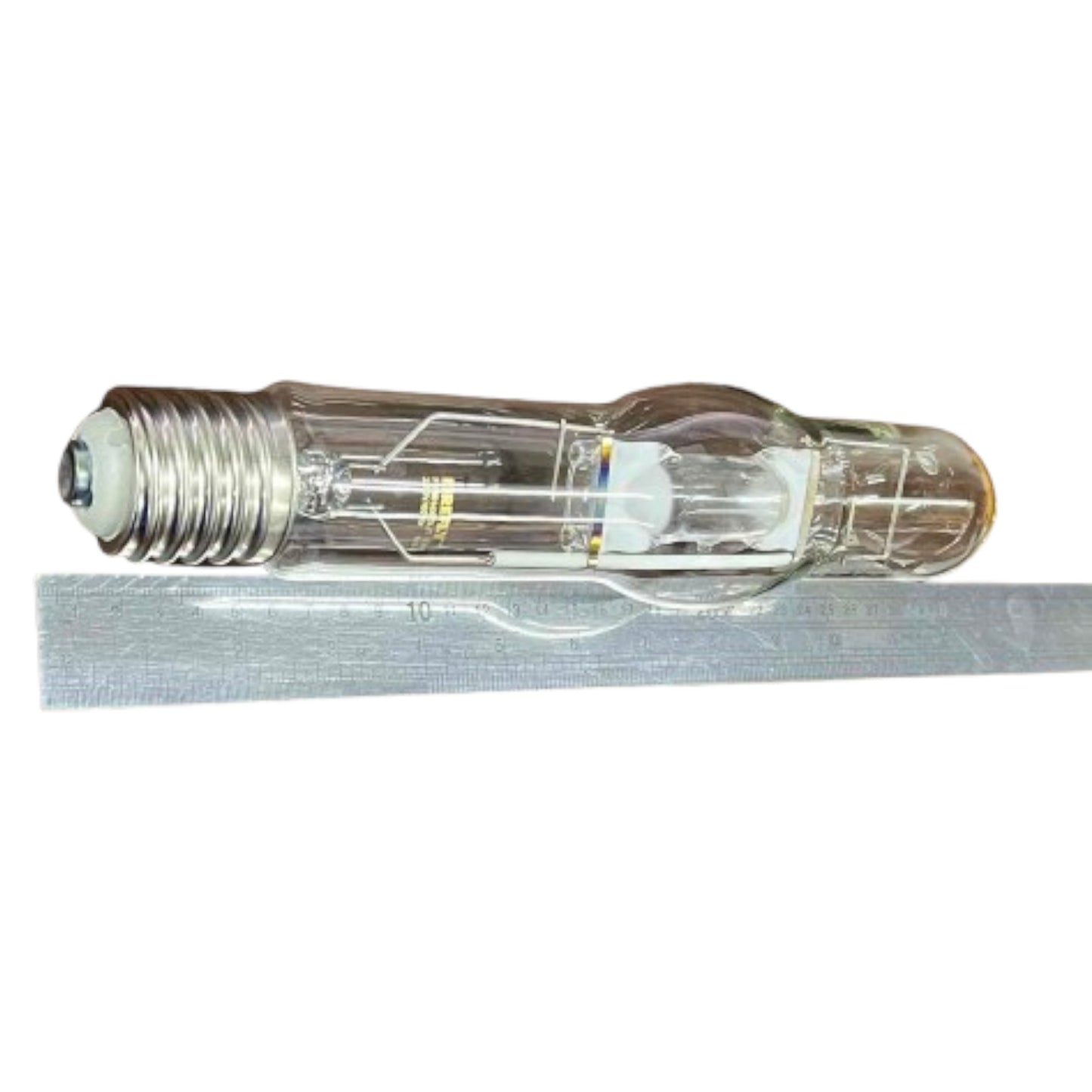 Clear light bulb on a white background