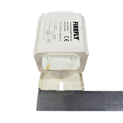 Firefly 400W sodium lamp ballast 220V with mounting bracket and size reference ruler