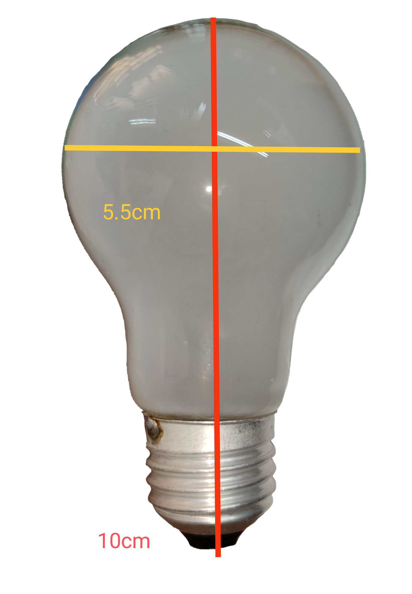 Firefly 50W incandescent lamp E27 with a frosted bulb design and standard base measurements