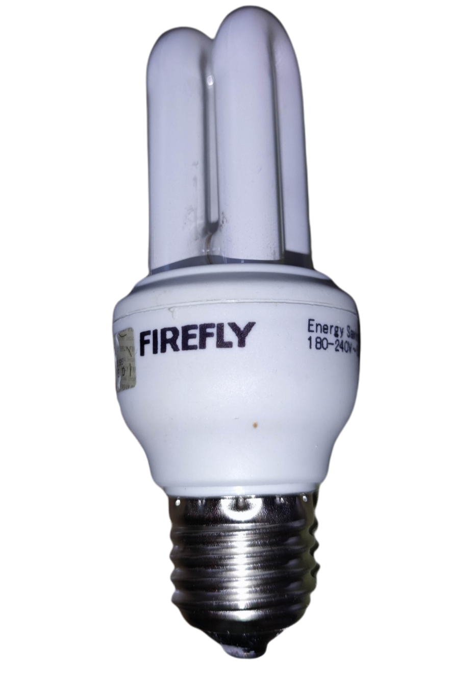 Firefly 5W CFL daylight bulb designed for energy-efficient lighting with a compact shape
