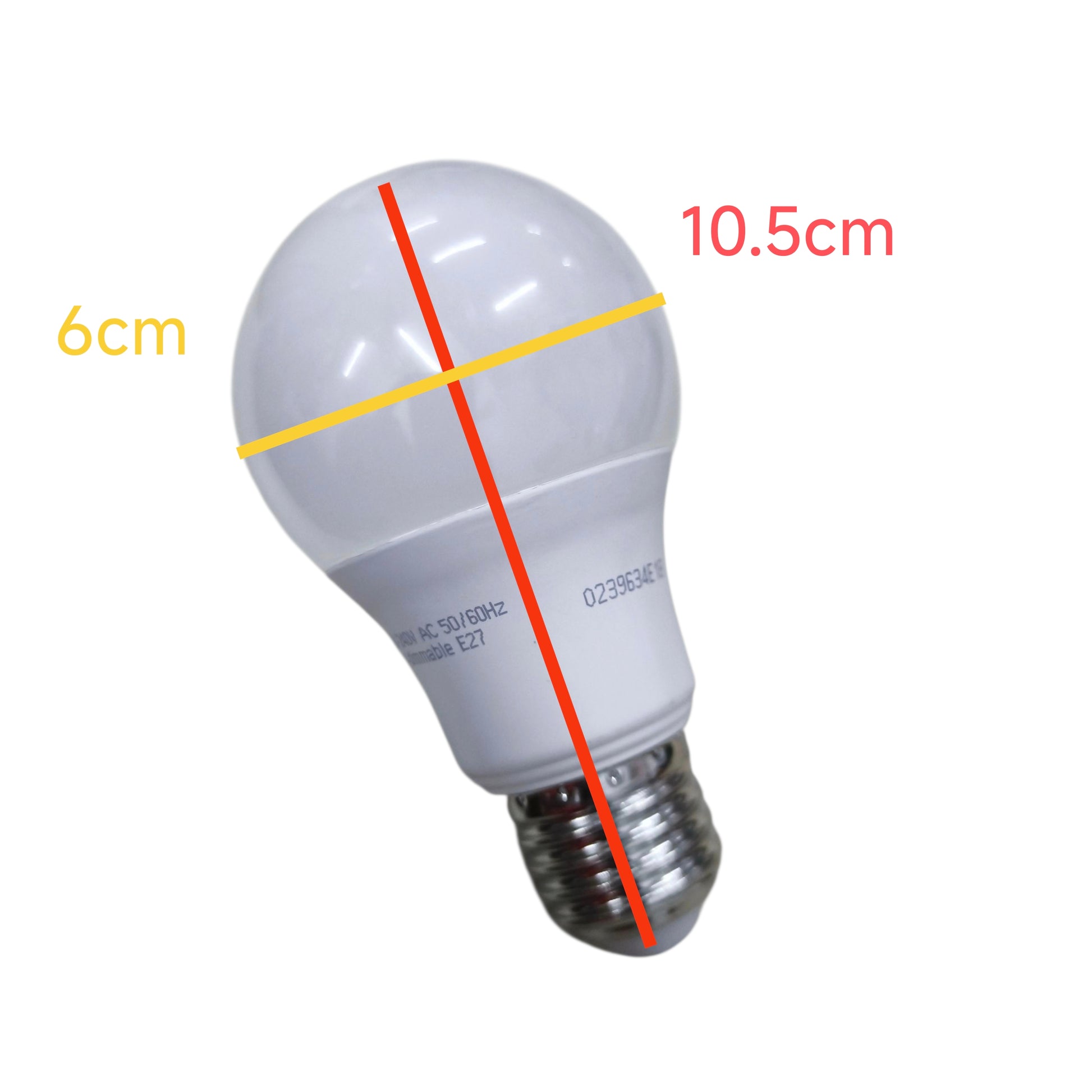 Firefly 5W LED lamp E27 warm white with measurement marked, ideal for home lighting