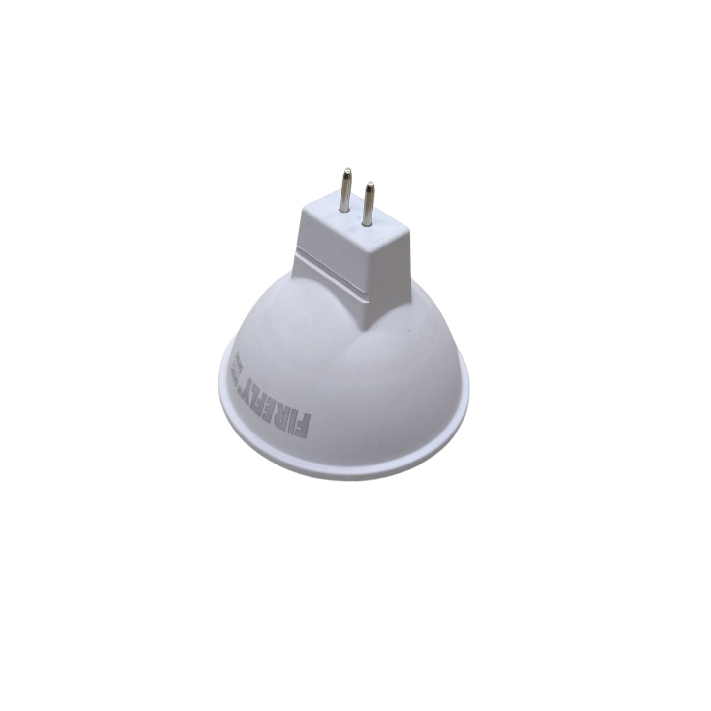 Firefly 5W MR-16 LED Daylight 6500K GU5.3 white reflector bulb with two pin base angled view