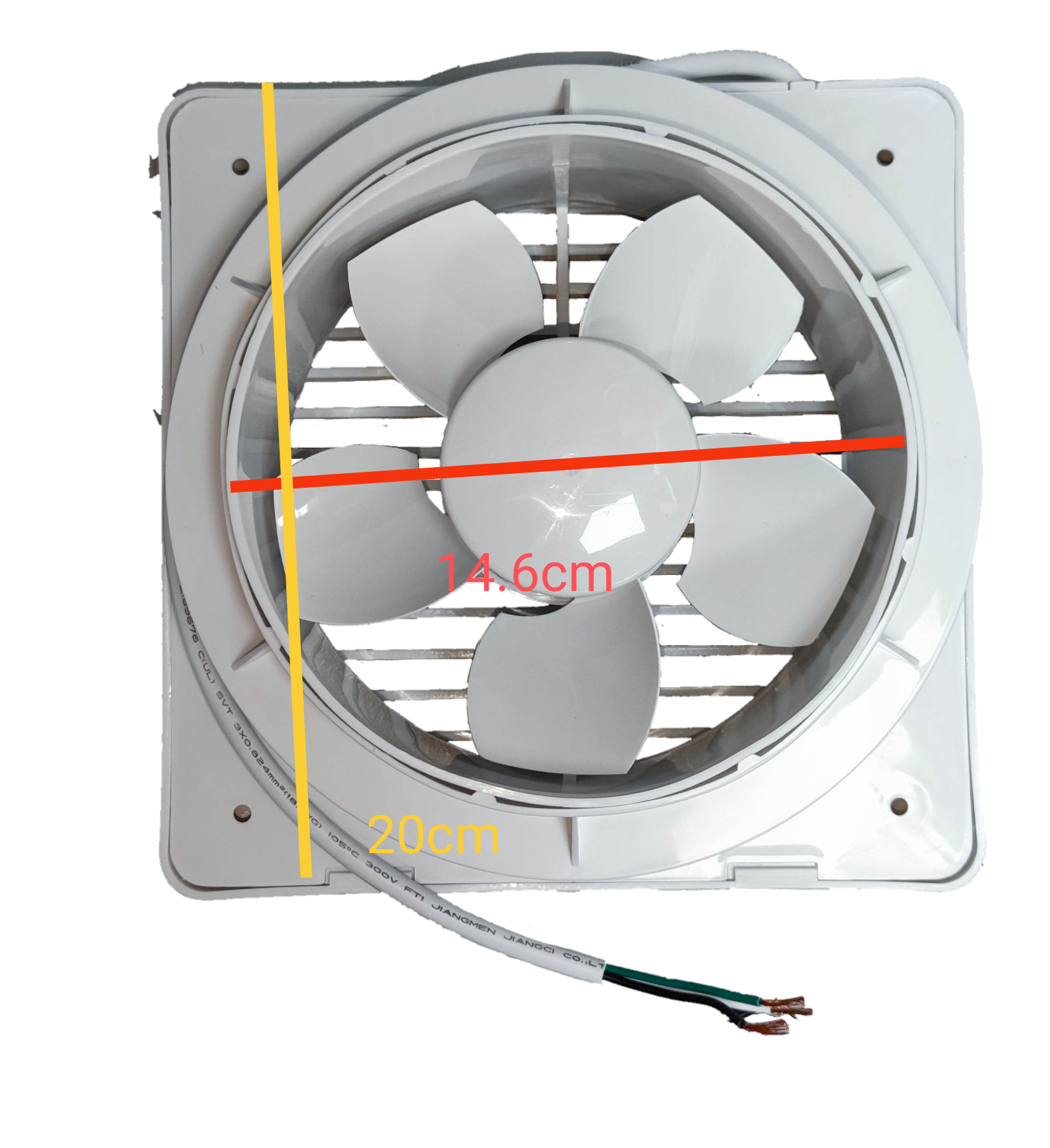 Electx Electrical Supply 6 inch exhaust fan 220V white ventilation fan with blade and wiring