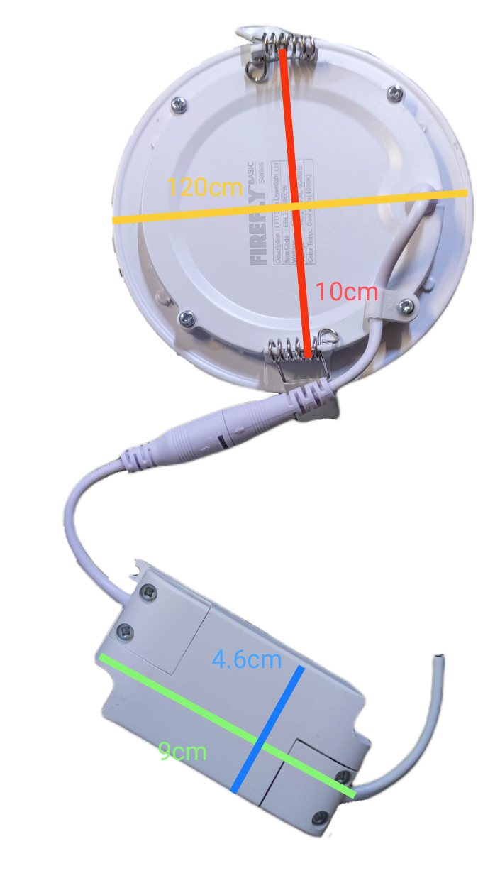 Firefly 6W LED round recessed downlight 120mm with adjustable wiring for easy installation
