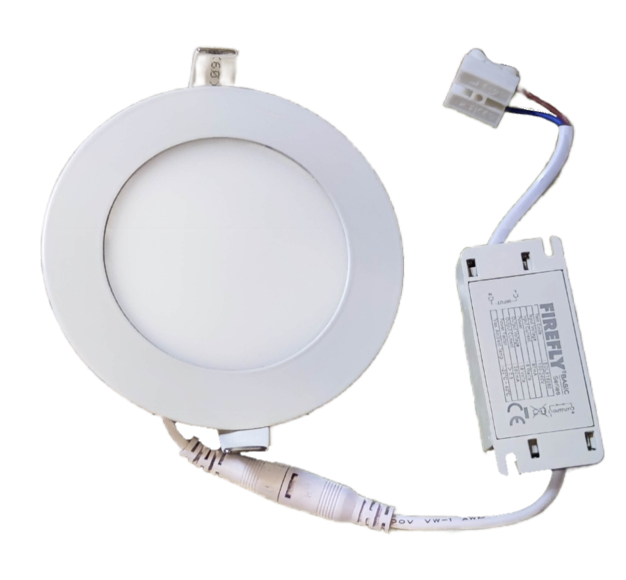 Firefly 6W LED Round Recessed Slim Downlight with a sleek white finish and included driver