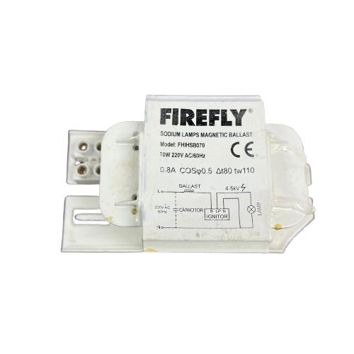 Firefly 70W sodium ballast 220V for sodium lamp applications with magnetic design and specifications