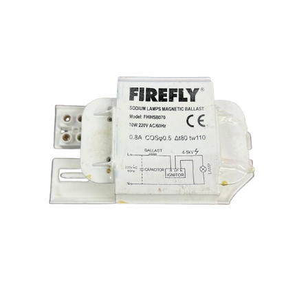 Firefly 70W sodium ballast 220V for sodium lamp applications with magnetic design and specifications